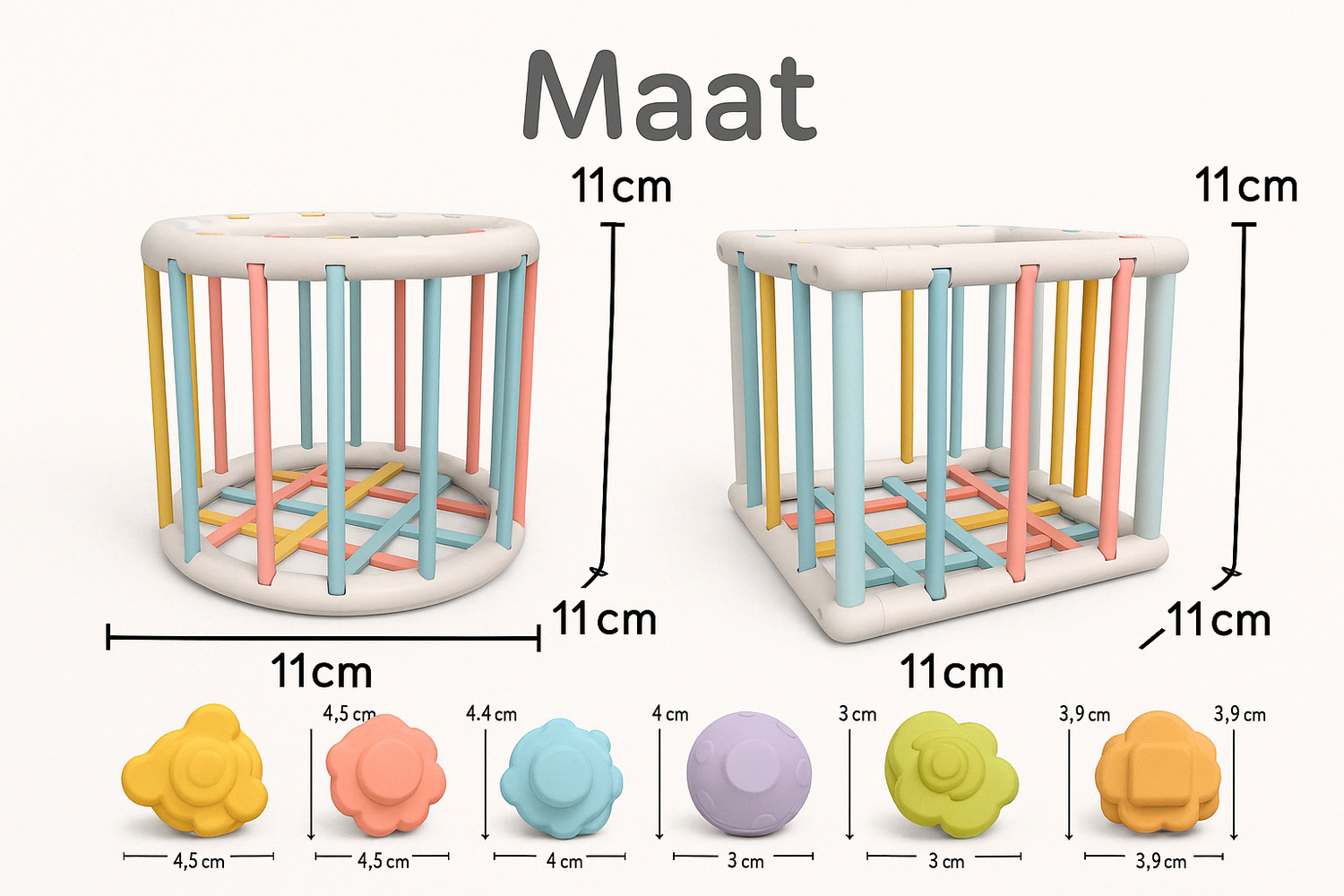 Sensorische Activiteitenkubus – Baby Trek & Duw Speelgoed met Vormen
