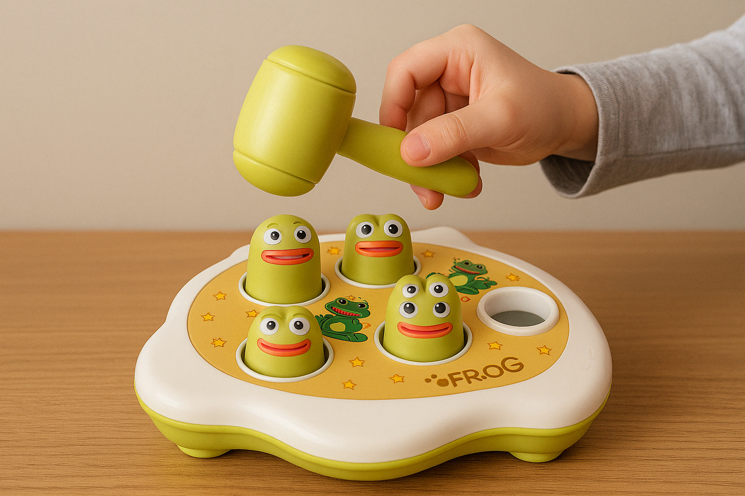 Montessori Tikspel – Educatief Hamer & Kikker Speelgoed voor Baby’s en Peuters