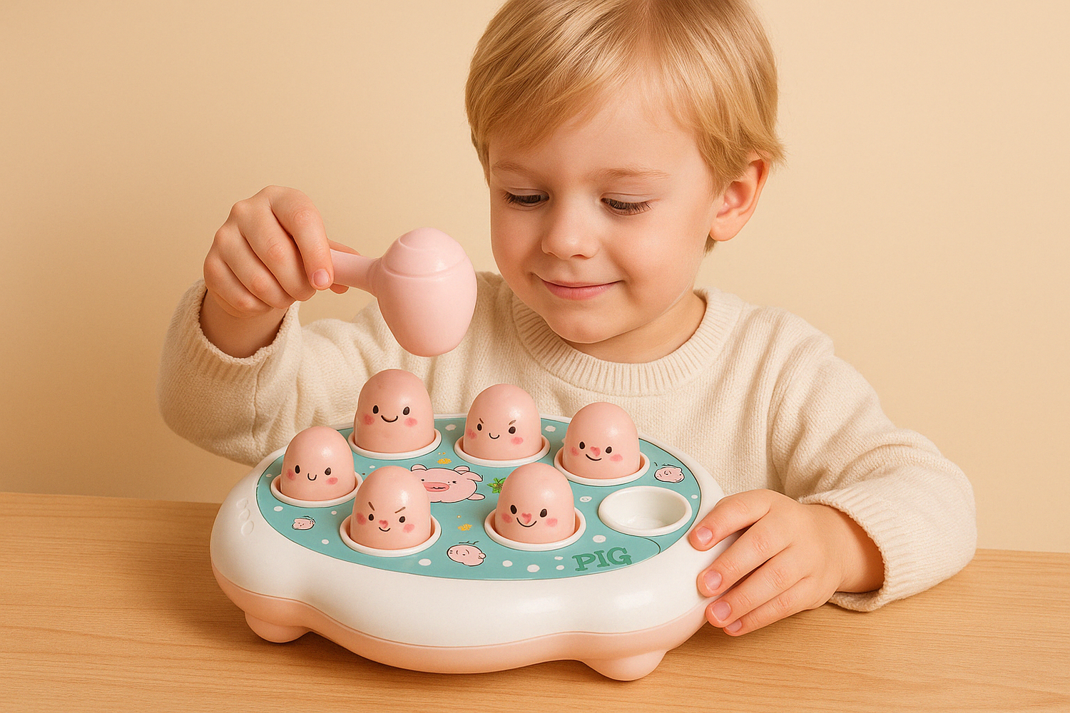 Montessori Tikspel – Educatief Hamer & Kikker Speelgoed voor Baby’s en Peuters