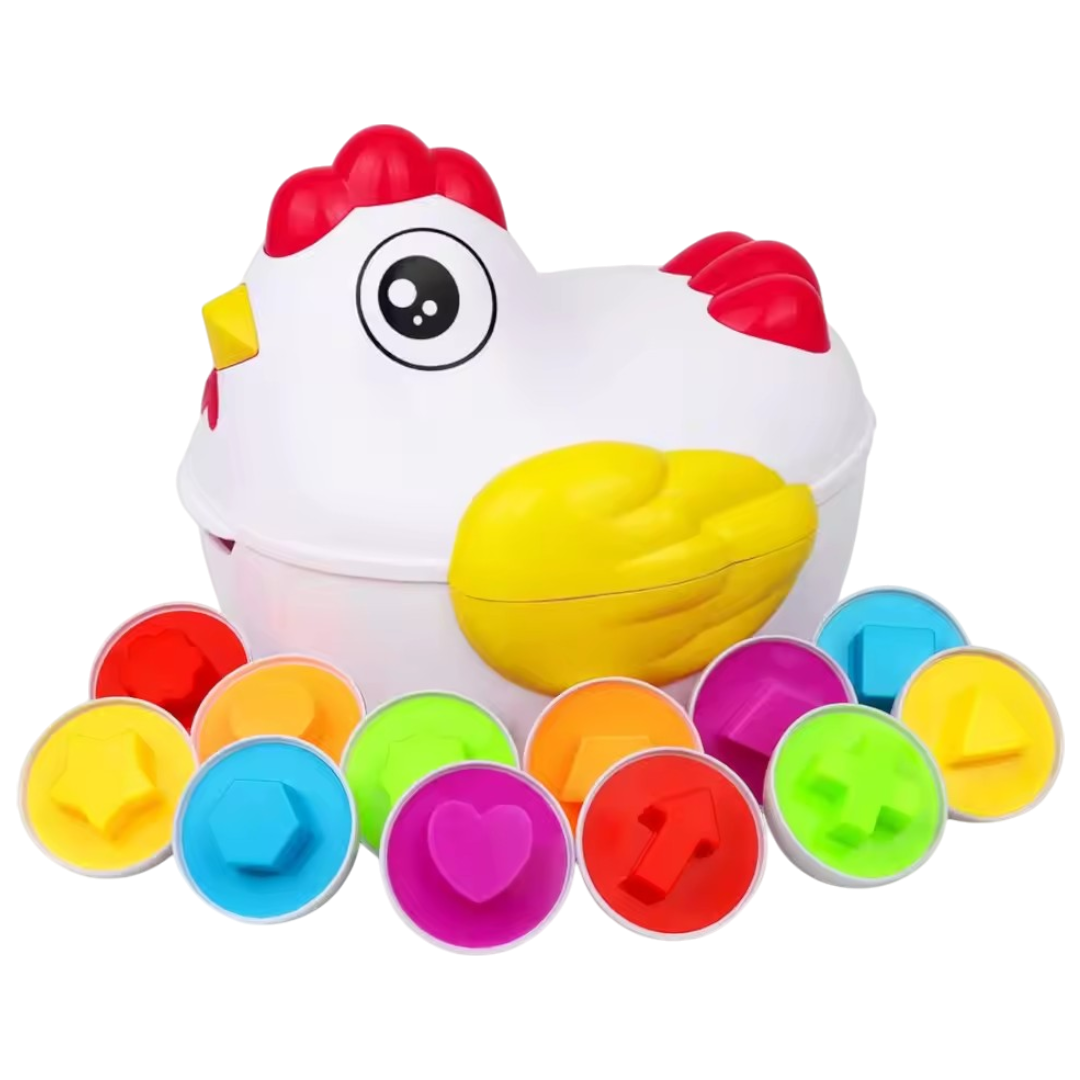 Educatieve Kip Vormenstoof – Kleurrijke Paaseieren met Vormen