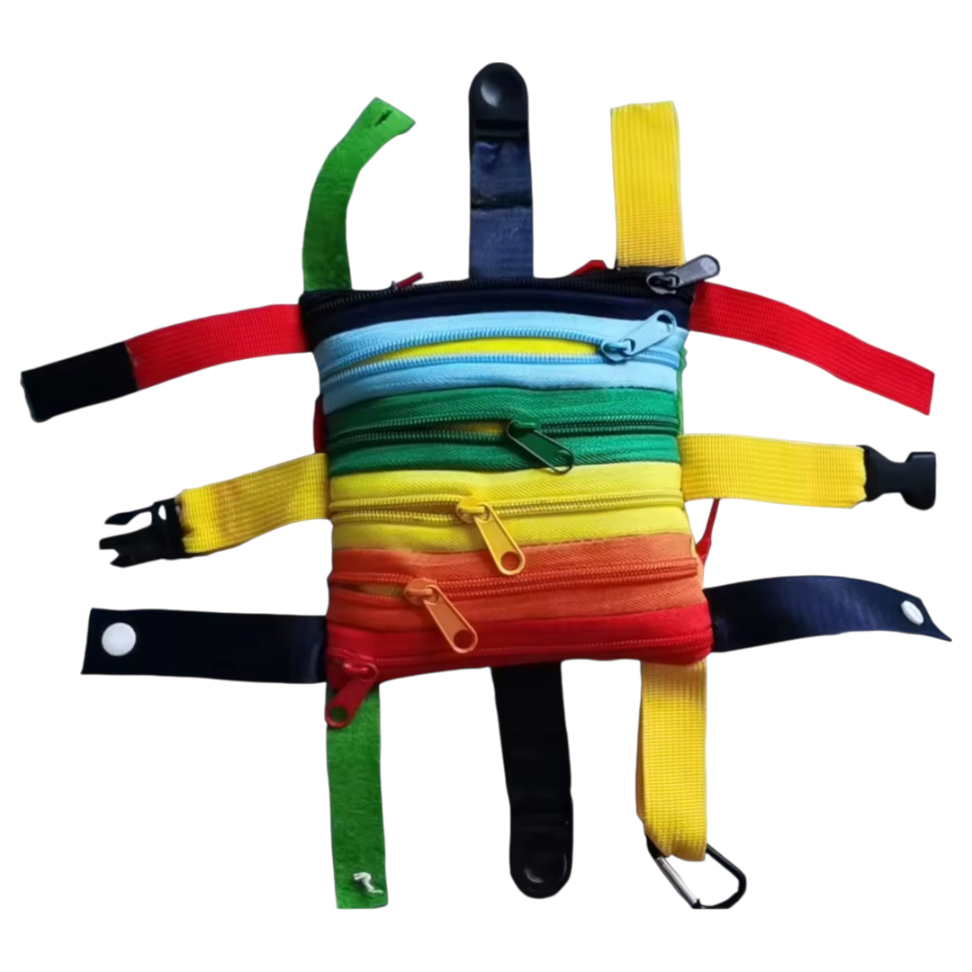 Sensorisch Activiteitenkussen – Montessori Speelgoed met Gespen & Rits