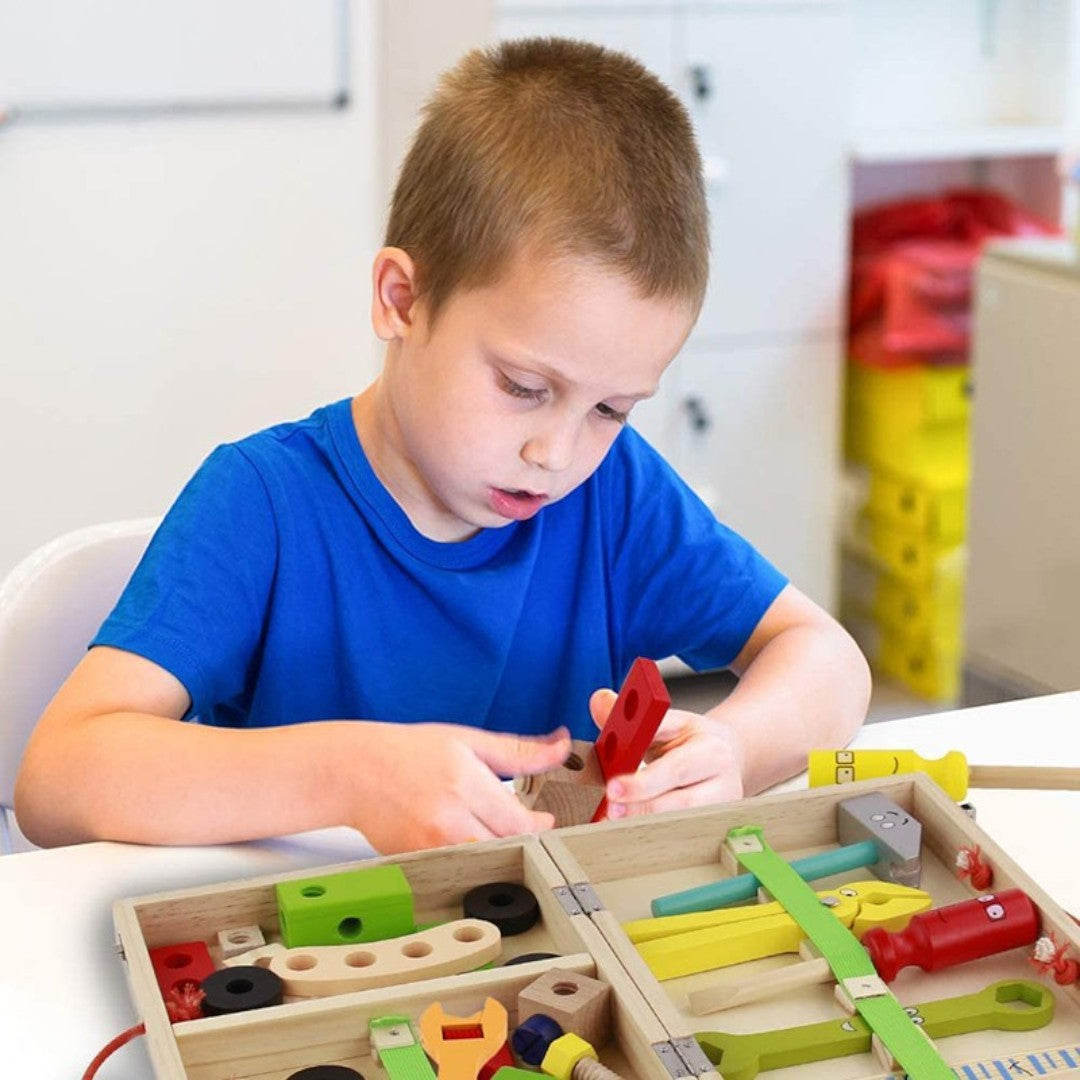 Montessori Houten Gereedschapskist – Educatief Fantasiespeelgoed voor Kinderen