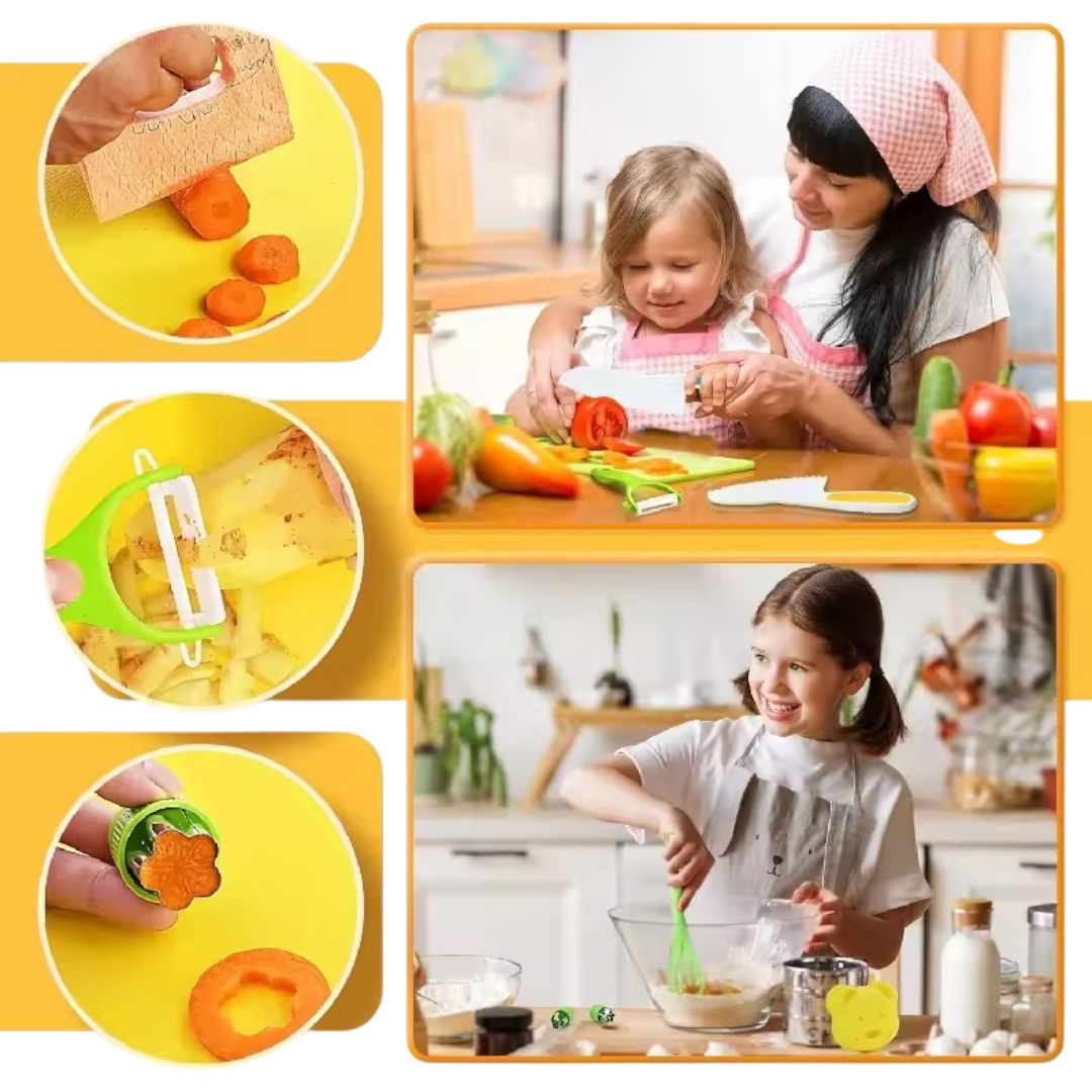 Kookgereedschap Set – Montessori Keukenset met Veilig Gereedschap