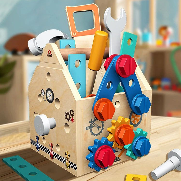 Busy Box™ - Ontdek & Leer - Houten Activiteitenkist