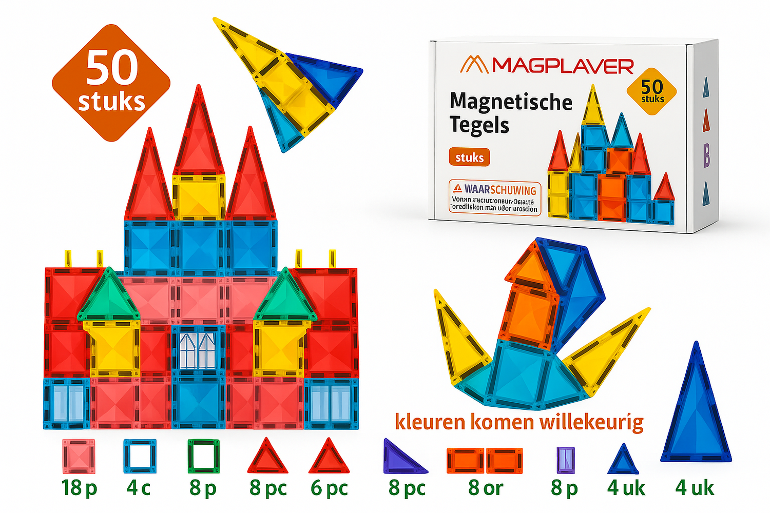 Tetra Tower Stapelspel – 50-delig Balans & Strategie Spel