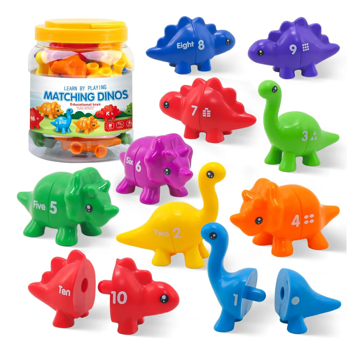 Matching Dino's – Leuk & Leerzaam – Alfabet En Cijfers Dino Spel