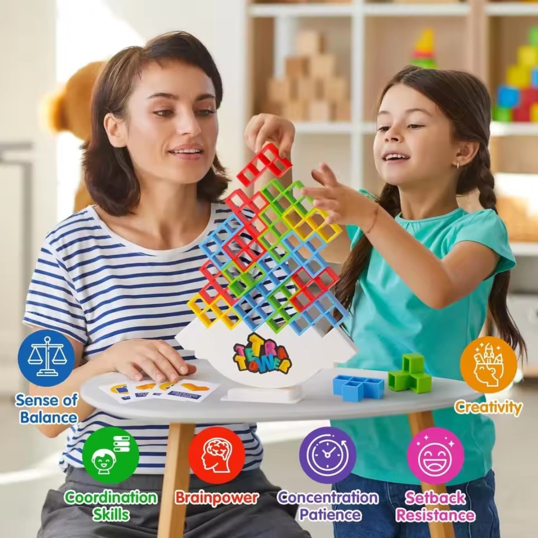 Tetra Tower Stapelspel – 48-delig Balans & Strategie Spel