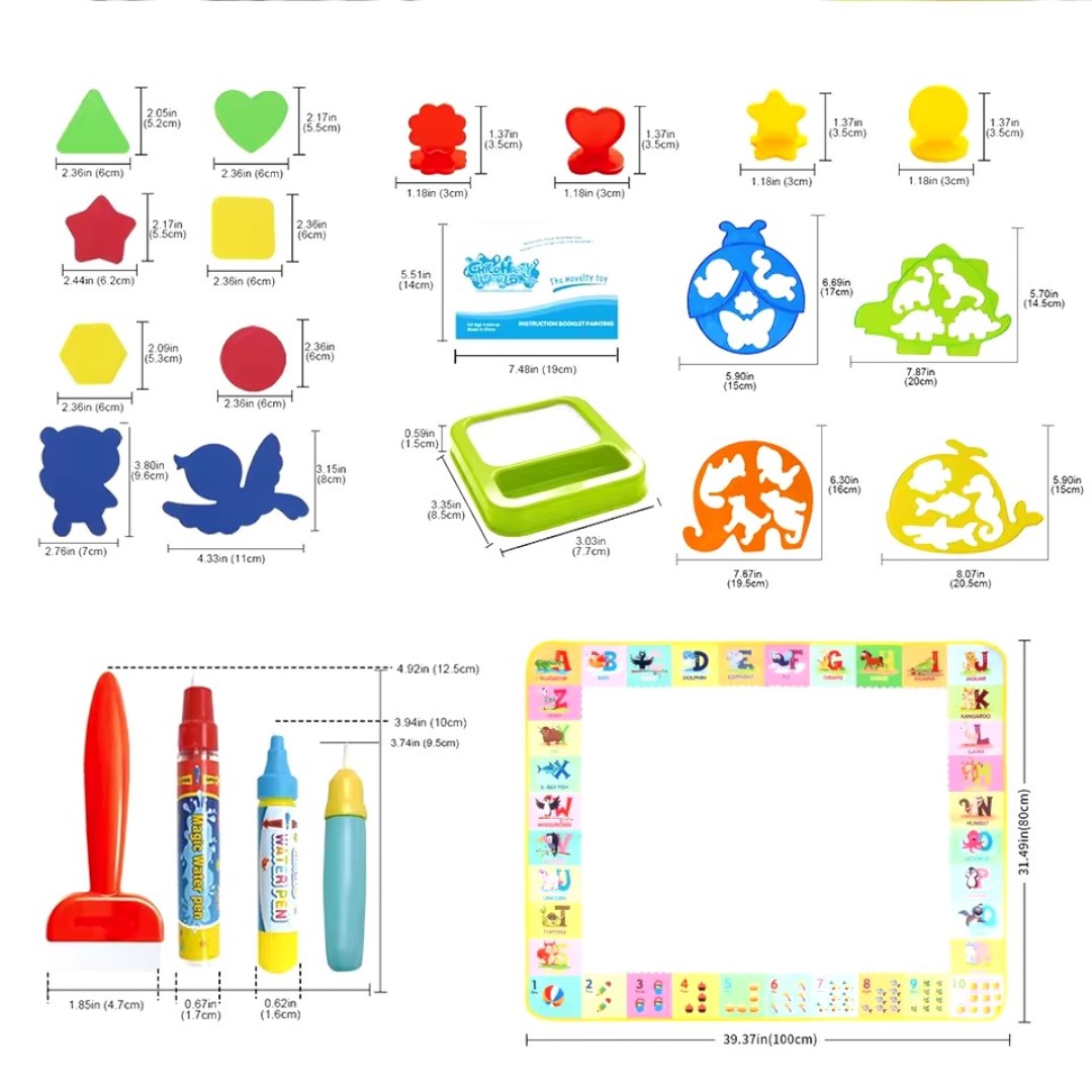 Coolplay Watertekenmat – Herbruikbare Doodle Mat met Magische Pennen