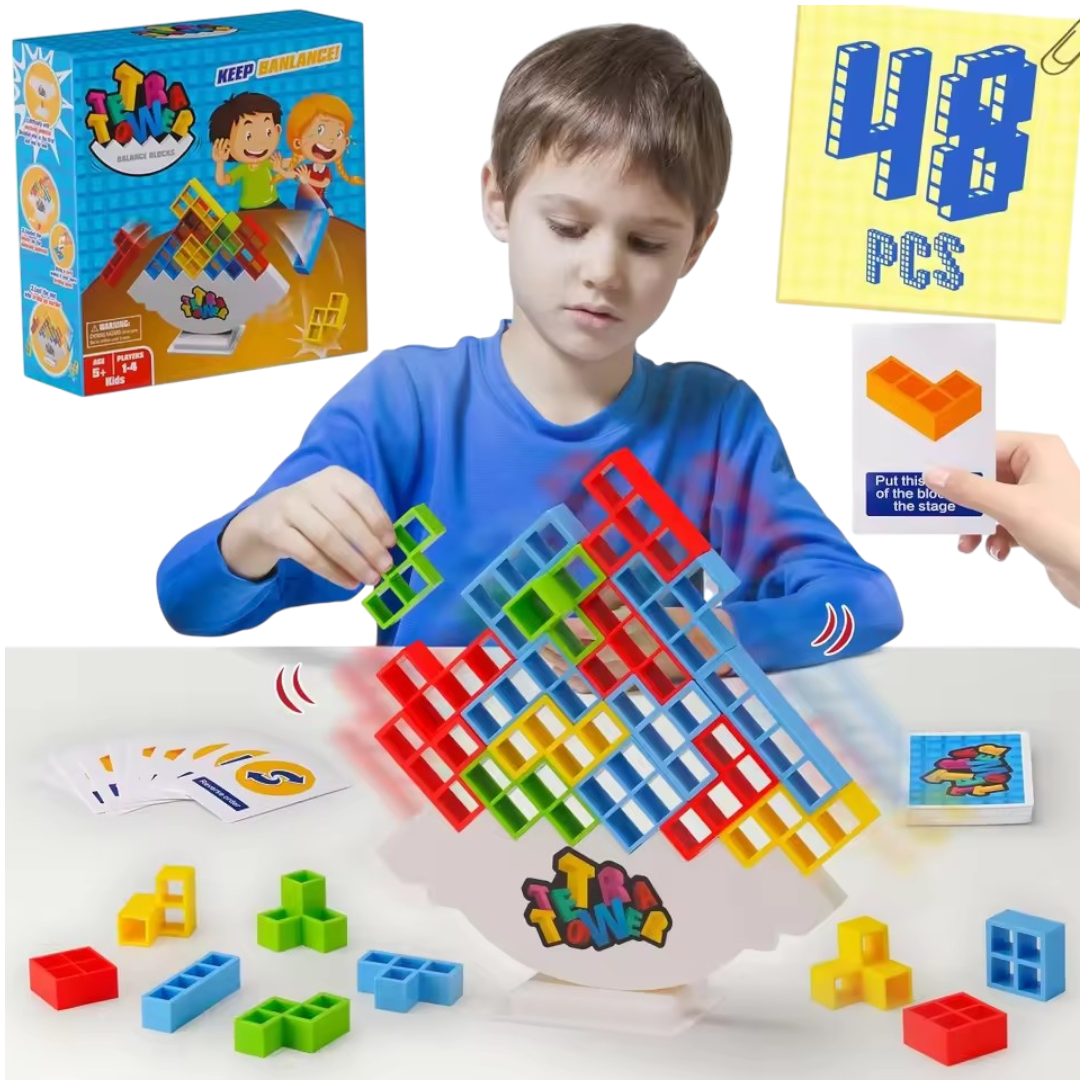 Tetra Tower Stapelspel – 48-delig Balans & Strategie Spel
