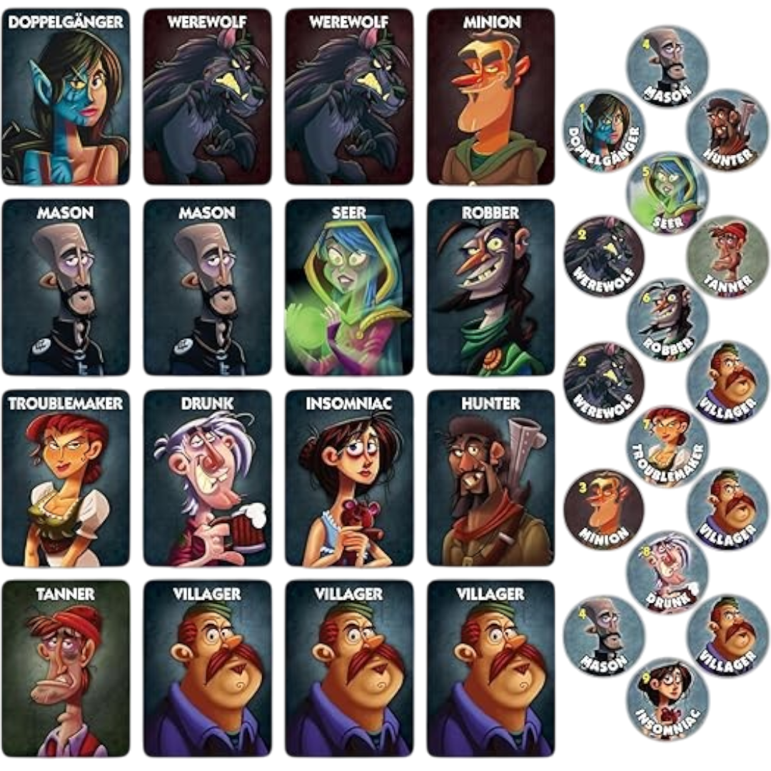 One Night Ultimate Werewolf – Snel Weerwolvenspel met Verborgen Rollen