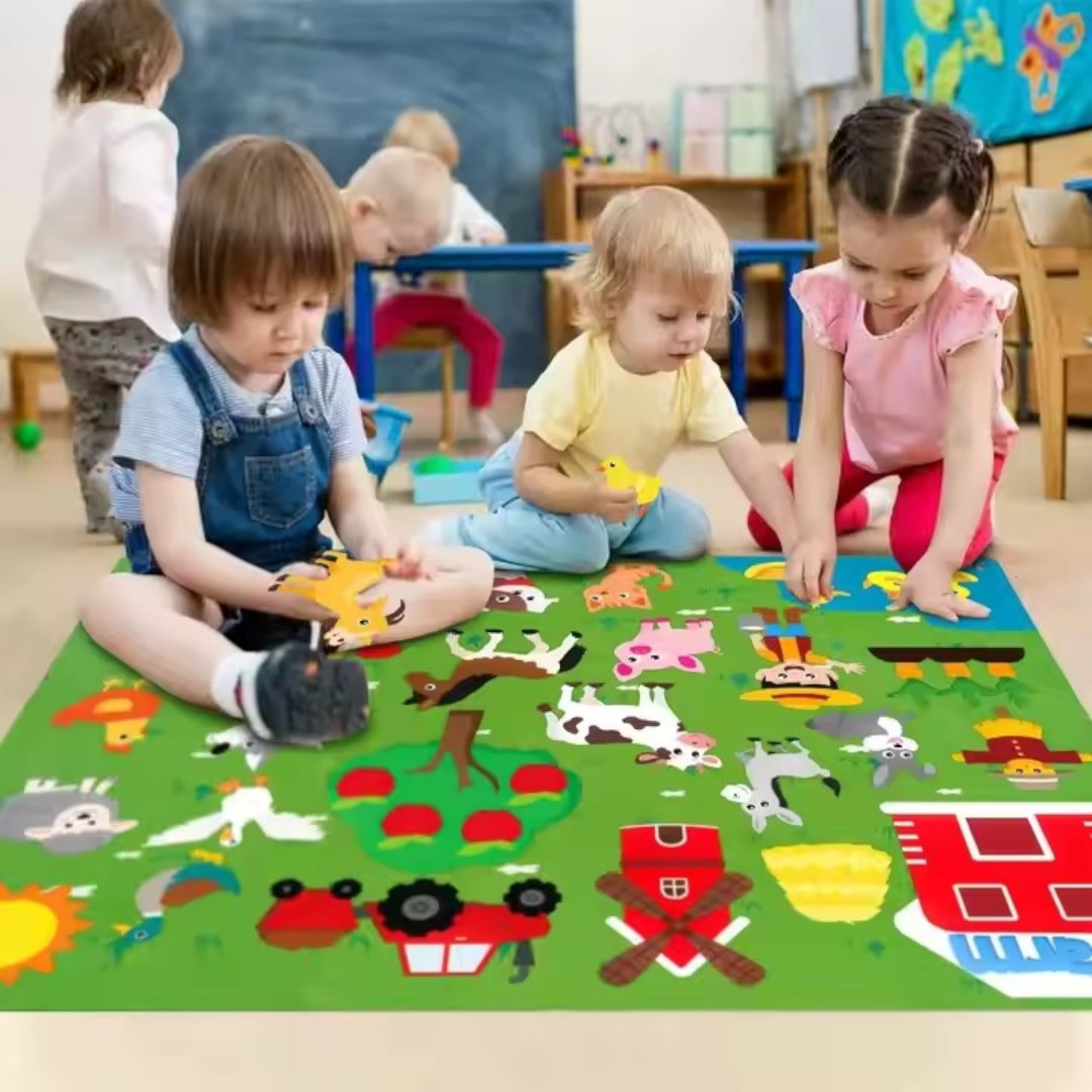 Felt Storyboard Speelset – Dieren & Thema’s Educatief Wandbord