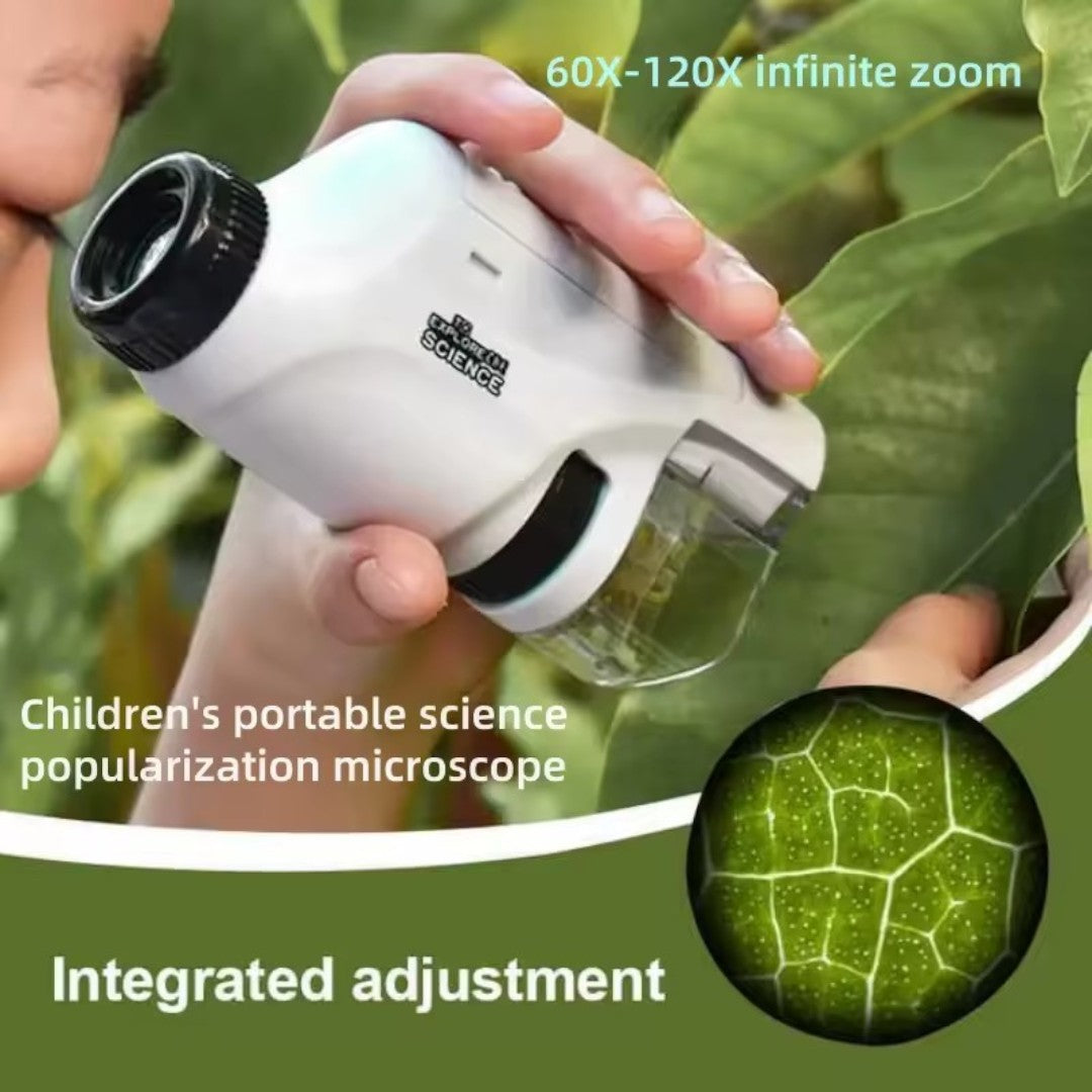Handmicroscoop met LED – 60x-120x Educatief Wetenschapsspeelgoed