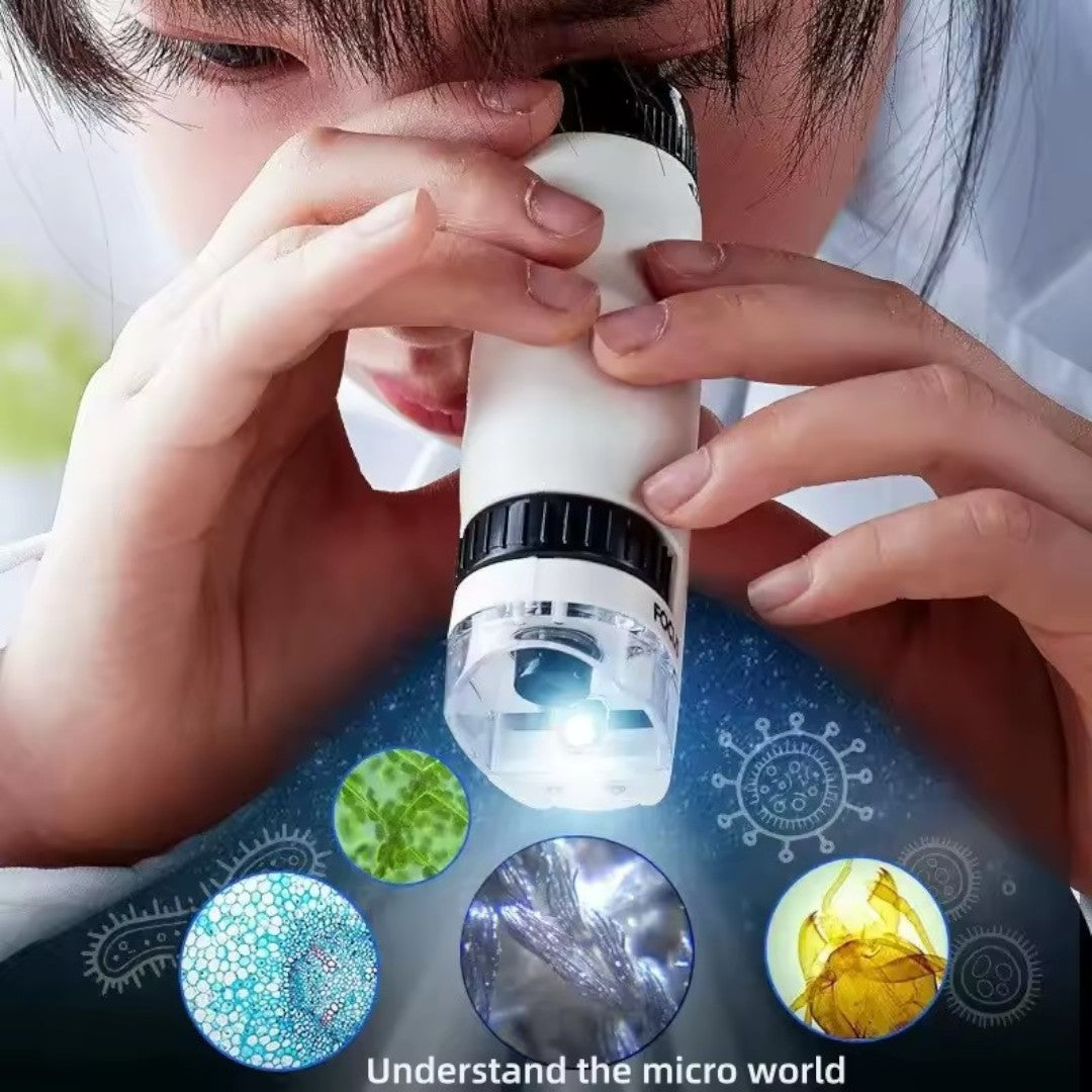 Handmicroscoop met LED – 60x-120x Educatief Wetenschapsspeelgoed