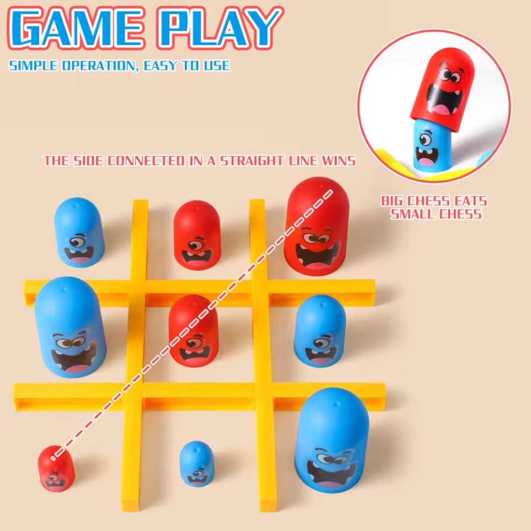 Tic-Tac-Toe Bordspel – Educatief Familie Spel met 18 Stuks