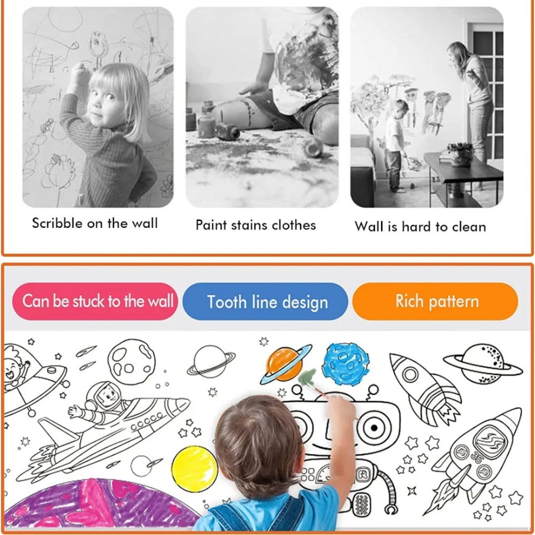 DIY Kleurpapierrol – Kleurrijk Tekenspeelgoed en Graffitirol voor Kinderen