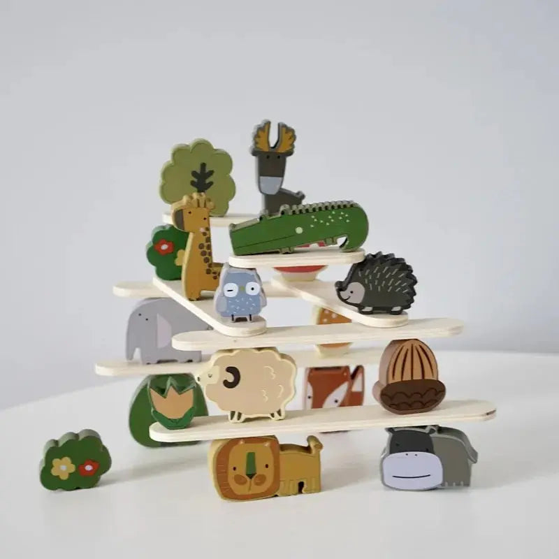 Animal Stackers™ - Slim Stapelen - Hout  Dieren Stapelspeelgoed