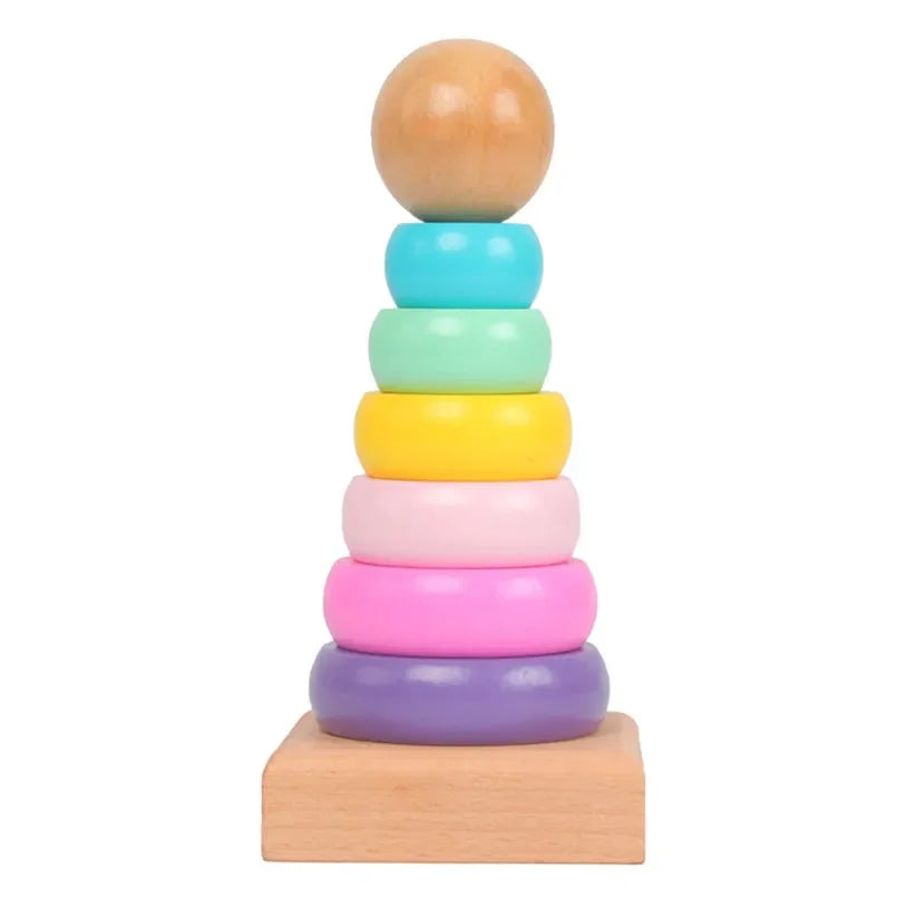 Rainbow Stacker™ – Kleurrijke Torenpret – Houten Satpeltoren