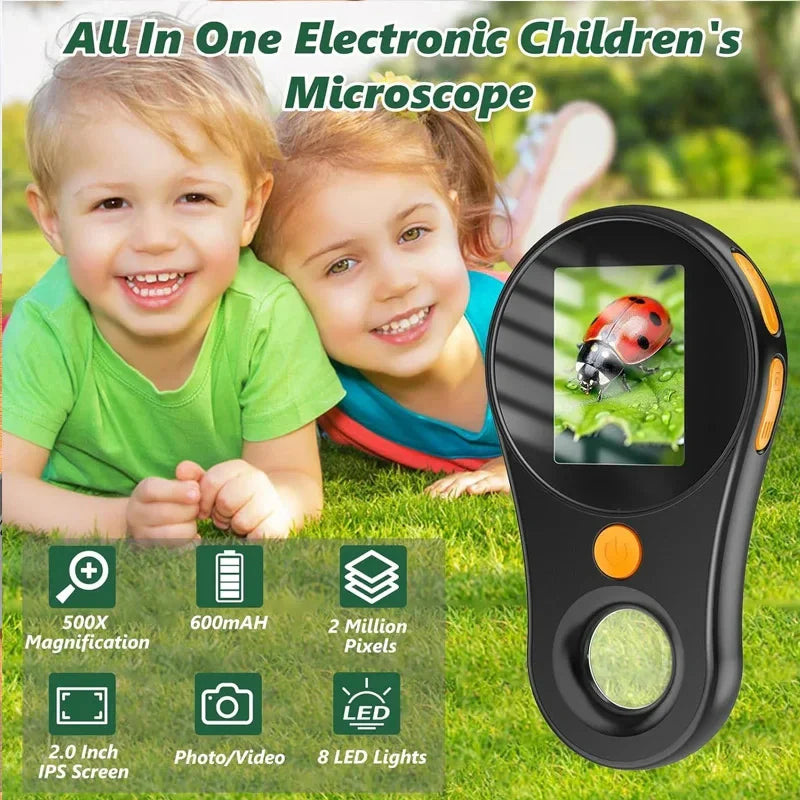 Pocket Microscope 500X - Klein & Krachtig - Hand Vergrootglas