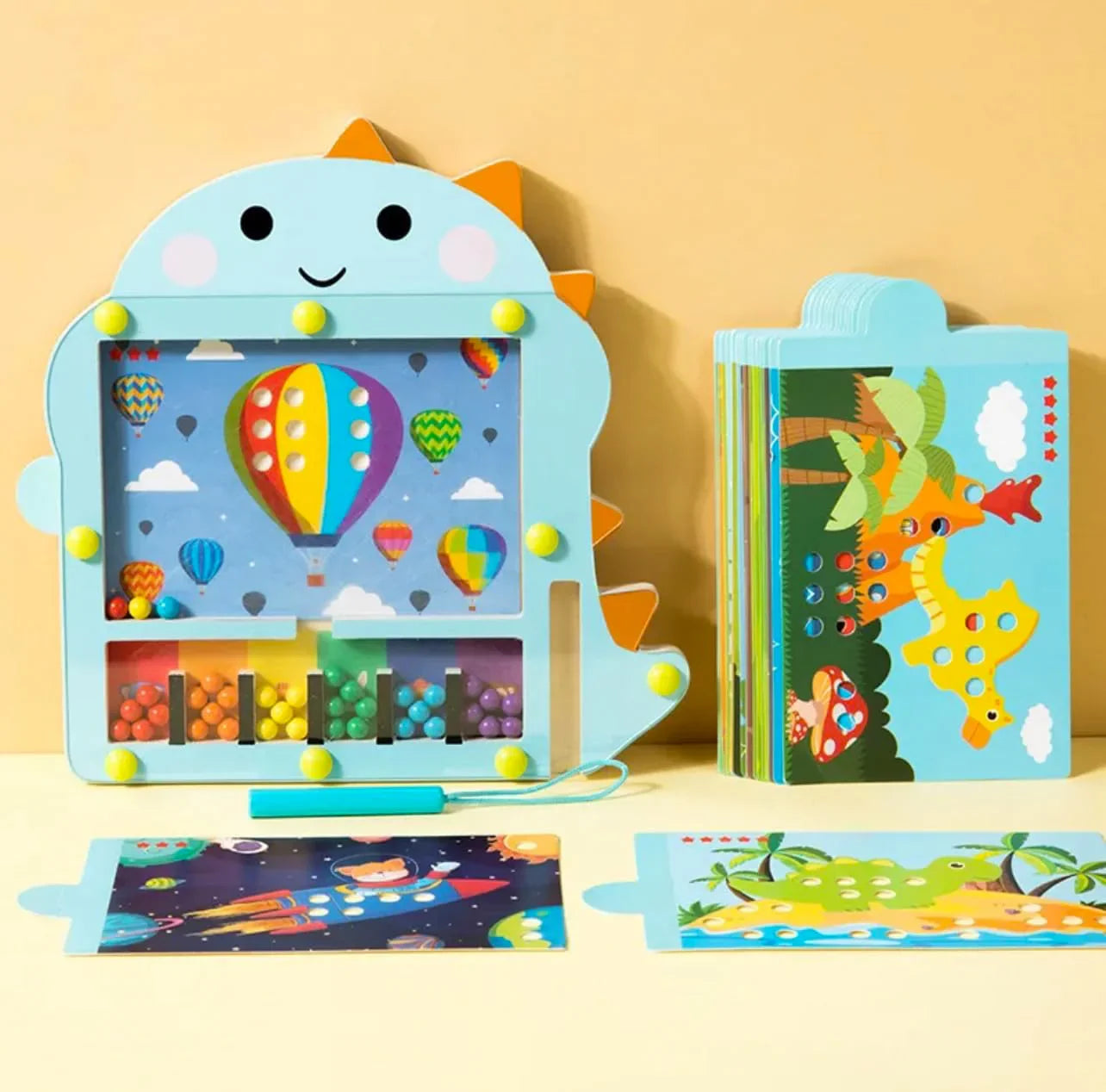 Bead Puzzle™ – Doolhofplezier Sorteren – Houten Magnetische Ballen Puzzel