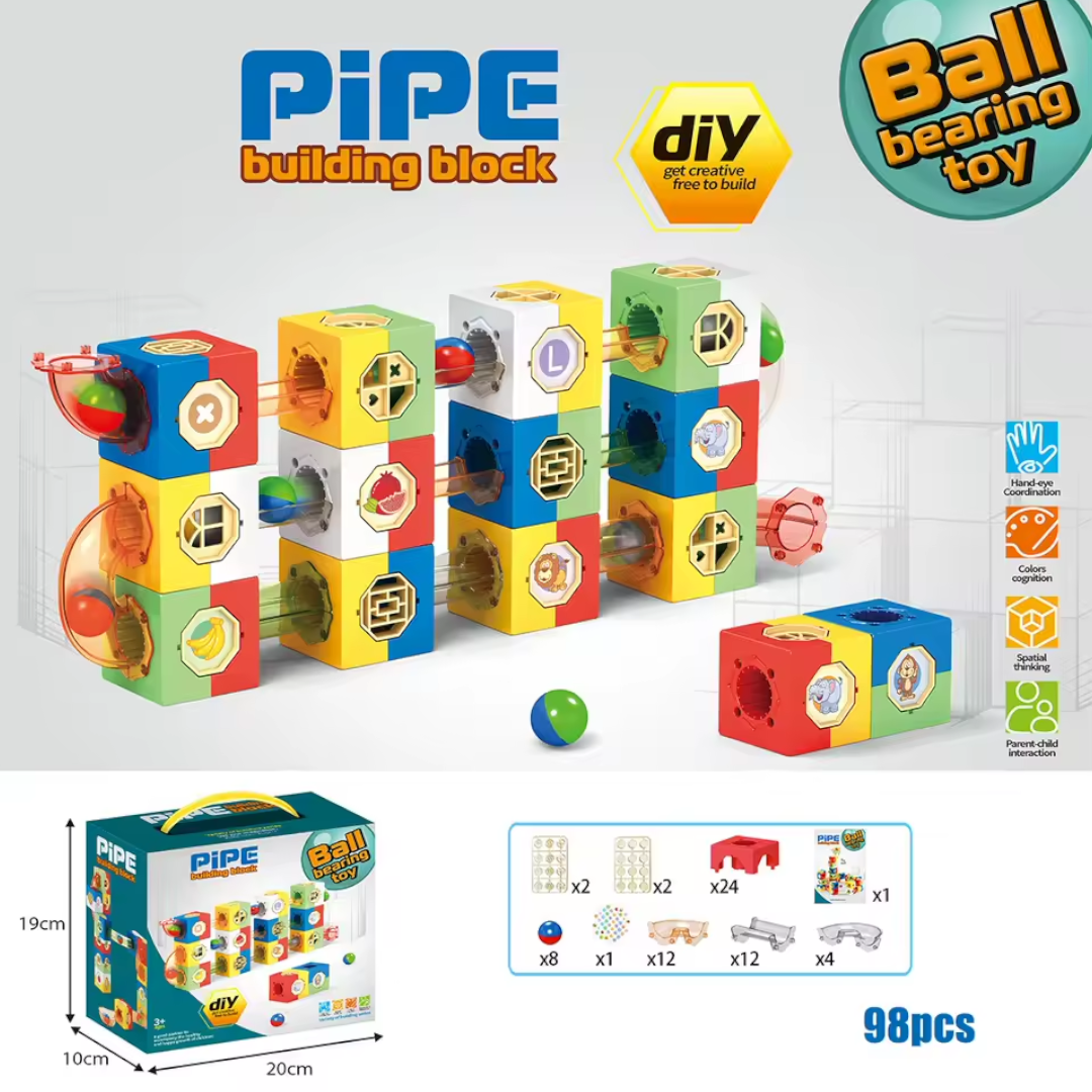 DIY Bouwsteen Pijpleiding – Educatief Spoor & Doolhof Speelgoed