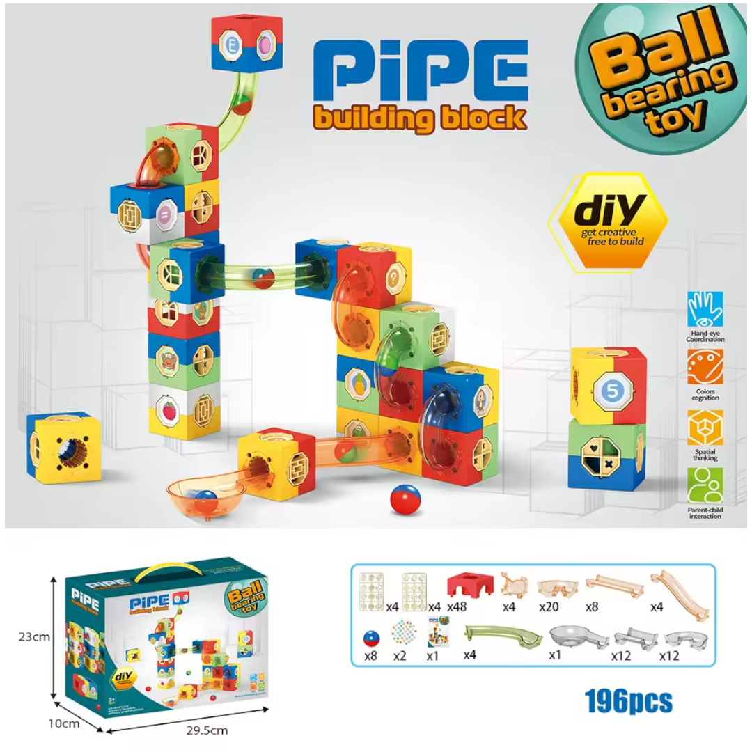 DIY Bouwsteen Pijpleiding – Educatief Spoor & Doolhof Speelgoed